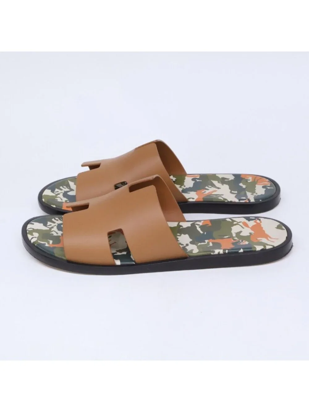 Hermes Izmir Horse Camouflage Sandals
